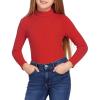 Arshiner Girls Turtleneck Sweater Kids Casual Long Sleeve Knit Pullover Tops(1_red)