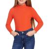 Arshiner Girls Turtleneck Sweater Kids Casual Long Sleeve Knit Pullover Tops(Orange)