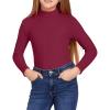 Arshiner Girls Turtleneck Sweater Kids Casual Long Sleeve Knit Pullover Tops(Wine Red)