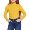 Arshiner Girls Turtleneck Sweater Kids Casual Long Sleeve Knit Pullover Tops(Yellow)