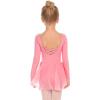 Arshiner Kids Girls Classic Long Sleeve Leotard Dance Ballet Dress(Pink)