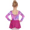 Arshiner Kids Girls Classic Long Sleeve Leotard Dance Ballet Dress(Rose Purple)