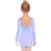 Arshiner Kids Girls Classic Long Sleeve Leotard Dance Ballet Dress(Sky Blue)