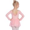 Arshiner Kids Girls Classic Long Sleeve Leotard Dance Ballet Dress(Z_ballet Pink)