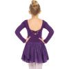 Arshiner Kids Girls Classic Long Sleeve Leotard Dance Ballet Dress(Z_dark Purple)