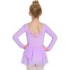 Arshiner Kids Girls Classic Long Sleeve Leotard Dance Ballet Dress(Z_lilac)