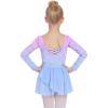 Arshiner Kids Girls Classic Long Sleeve Leotard Dance Ballet Dress(Z_shiny Mermaid)