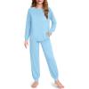 Arshiner Pajamas for Girls Long Sleeve Pjs Set Soft Lounge Sets Ankle Cuff Sleepwear(Blue)