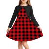 Arshiner Toddler Dress and Cardigan Girl Floral Print Sleeveless Sundress and Long Sleeve Shrugs Sets(Red-plaid)