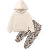 Arshiner Toddler Girl’s 2Pcs Outfits Clothing Sets Long Sleeve Hoodie Sweatshirt Pants Set with Pockets Fall Winter Clothes(Brown Leopard)