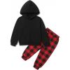 Arshiner Toddler Girl’s 2Pcs Outfits Clothing Sets Long Sleeve Hoodie Sweatshirt Pants Set with Pockets Fall Winter Clothes(Christmas Plaid)