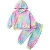 Arshiner Toddler Girl’s 2Pcs Outfits Clothing Sets Long Sleeve Hoodie Sweatshirt Pants Set with Pockets Fall Winter Clothes(Color Tie Dye)