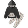 Arshiner Toddler Girl’s 2Pcs Outfits Clothing Sets Long Sleeve Hoodie Sweatshirt Pants Set with Pockets Fall Winter Clothes(Grey)