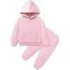 Arshiner Toddler Girl’s 2Pcs Outfits Clothing Sets Long Sleeve Hoodie Sweatshirt Pants Set with Pockets Fall Winter Clothes(Light Pink)