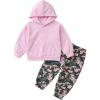 Arshiner Toddler Girl’s 2Pcs Outfits Clothing Sets Long Sleeve Hoodie Sweatshirt Pants Set with Pockets Fall Winter Clothes(Pink Camouflage)