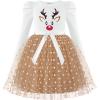 Arshiner Toddler Girls Tutu Dress Gigot Long Sleeves Fall Winter Belted Princess Party Tulle Dresses 3-8Y(Christmas Brown Reindeer)