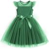 Arshiner Toddler Girls Tutu Dress Summer Contrast Mesh Party Dresses Cute Princess Tulle Sundress with Belt 2-8Y(Green)