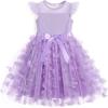Arshiner Toddler Girls Tutu Dress Summer Contrast Mesh Party Dresses Cute Princess Tulle Sundress with Belt 2-8Y(Purple Flower)