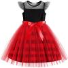 Arshiner Toddler Girls Tutu Dress Summer Contrast Mesh Party Dresses Cute Princess Tulle Sundress with Belt 2-8Y(Red Black Plaid)