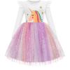 Arshiner Toddler Girls Tutu Dresses Long Sleeve Ruffle Fall Winter Holiday Star Sequin Tulle Dress 2-6Y(Rainbow-pony)