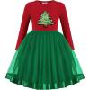 Arshiner Toddler Tutu Dress Little Girls Fall Winter Long Sleeve Holiday Party Tulle Dresses 3-8Y(Christmas Green Tree)