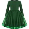 Arshiner Toddler Tutu Dress Little Girls Fall Winter Long Sleeve Holiday Party Tulle Dresses 3-8Y(Green)