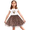 Arshiner Toddler Tutu Dress Little Girls Fluffy Summer Dresses Casual Party Tulle Sundress for Kids 2-6Y(Brown Leppard)
