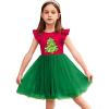 Arshiner Toddler Tutu Dress Little Girls Fluffy Summer Dresses Casual Party Tulle Sundress for Kids 2-6Y(Christmas Green Tree)