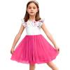 Arshiner Toddler Tutu Dress Little Girls Fluffy Summer Dresses Casual Party Tulle Sundress for Kids 2-6Y(Flower Hot Pink)