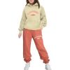 Arshinet Girls 2 Piece Outfits Hoodie Sweatsuit Sets Oversized Sweatshirt and Baggy Fall Fashion Sweatpant with Pockets(Beige&pink)
