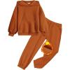 Arshinet Girls 2 Piece Outfits Hoodie Sweatsuit Sets Oversized Sweatshirt and Baggy Fall Fashion Sweatpant with Pockets(Caramel)