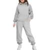 Arshinet Girls 2 Piece Outfits Hoodie Sweatsuit Sets Oversized Sweatshirt and Baggy Fall Fashion Sweatpant with Pockets(Light Gray)