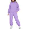 Arshinet Girls 2 Piece Outfits Hoodie Sweatsuit Sets Oversized Sweatshirt and Baggy Fall Fashion Sweatpant with Pockets(Lilac)