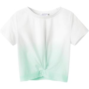 Arshiner Girls Casual Tie Dye Short-Sleeve T-Shirt Cute Print Summer Blouse for Girls Twist Front Tunic Tee Tops(Tie Dye 2)