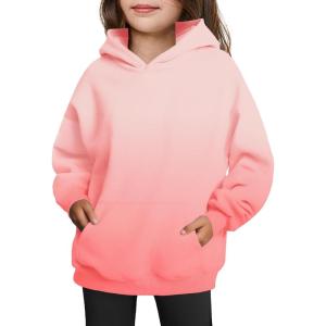 Arshiner Girls Oversized Hoodies Fleece Pullover Sweatshirts Kids Fashion Casual Outfits Fall Winter Clothes(Gradient Pink)