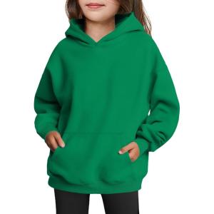 Arshiner Girls Oversized Hoodies Fleece Pullover Sweatshirts Kids Fashion Casual Outfits Fall Winter Clothes(Green)