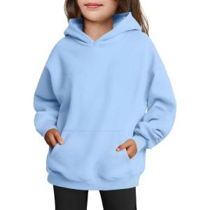 Arshiner Girls Oversized Hoodies Fleece Pullover Sweatshirts Kids Fashion Casual Outfits Fall Winter Clothes(Light Blue)