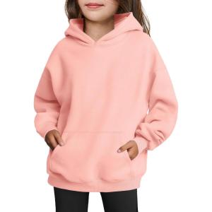Arshiner Girls Oversized Hoodies Fleece Pullover Sweatshirts Kids Fashion Casual Outfits Fall Winter Clothes(Light Pink)