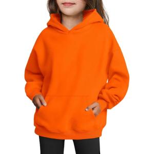 Arshiner Girls Oversized Hoodies Fleece Pullover Sweatshirts Kids Fashion Casual Outfits Fall Winter Clothes(Orange)