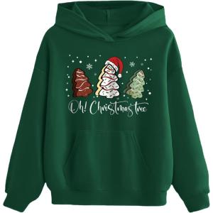 Arshiner Girls Tie Dye Sweatshirts Loose Casual Hoodies Long Sleeve Pullover Hooded Tops With Pockets(Christmas & Green)