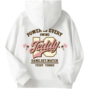 Arshiner Girls Tie Dye Sweatshirts Loose Casual Hoodies Long Sleeve Pullover Hooded Tops With Pockets(White Teddy)