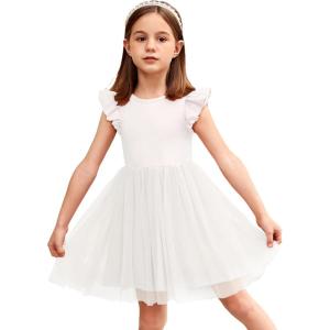 Arshiner Toddler Tutu Dress Little Girls Fluffy Summer Dresses Casual Party Tulle Sundress for Kids 2-6Y(0-white)