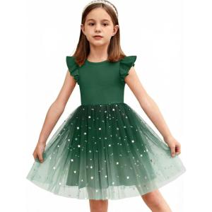 Arshiner Toddler Tutu Dress Little Girls Fluffy Summer Dresses Casual Party Tulle Sundress for Kids 2-6Y(Green Gradient)