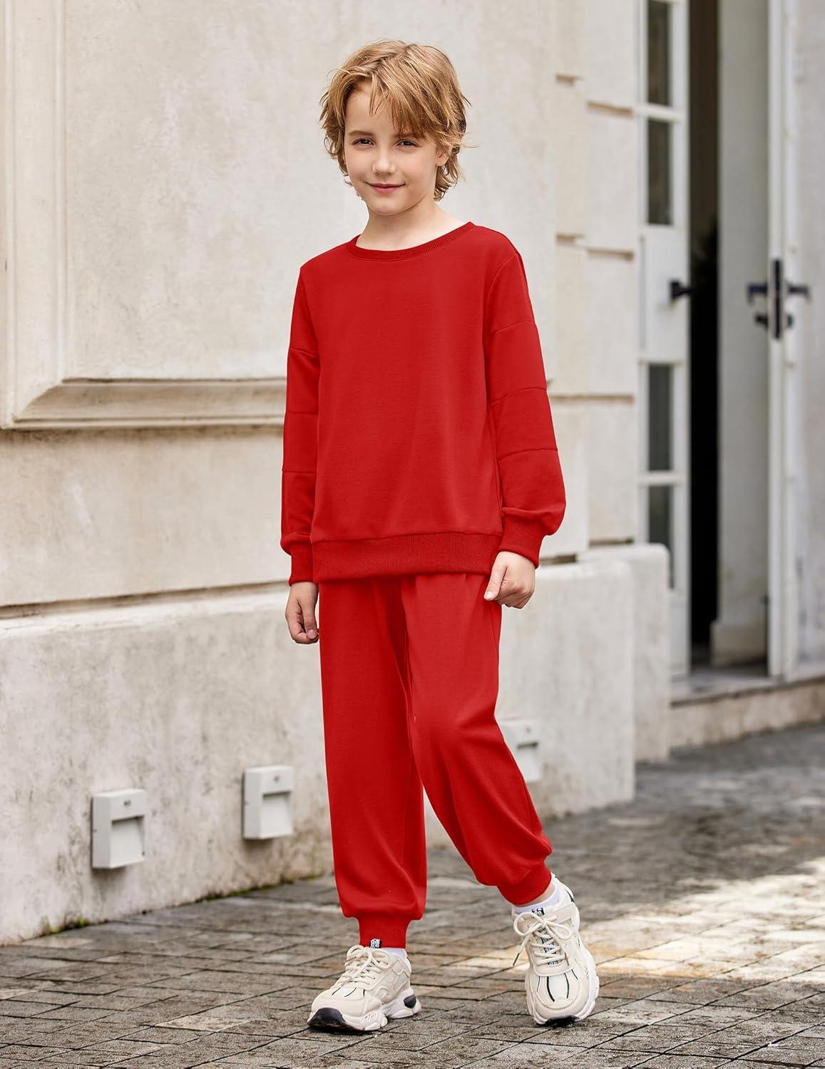 imageArshiner Boys Long Sleeve Red Sweatshirt and Pants Set Holiday Clothes for Kids 67 Years