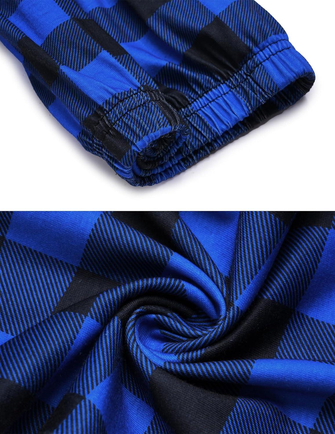 imageArshiner Boys Pajama Pants Long Plaid PJ Bottoms Boys Sleepwear Lounge Pants with Pockets 614 YearsBlue Plaid
