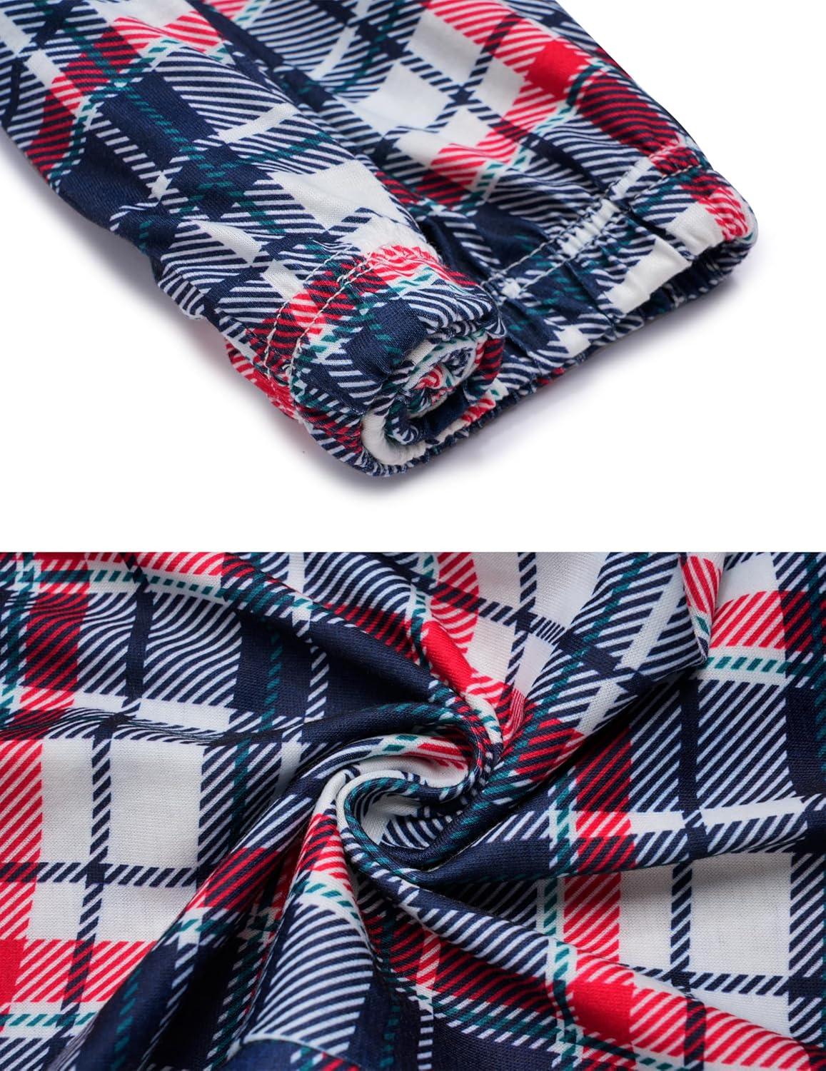 imageArshiner Boys Pajama Pants Long Plaid PJ Bottoms Boys Sleepwear Lounge Pants with Pockets 614 YearsBlue Red Plaid