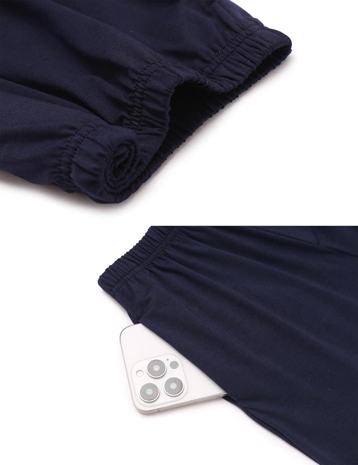 imageArshiner Boys Pajama Pants Long Plaid PJ Bottoms Boys Sleepwear Lounge Pants with Pockets 614 YearsNavy Blue