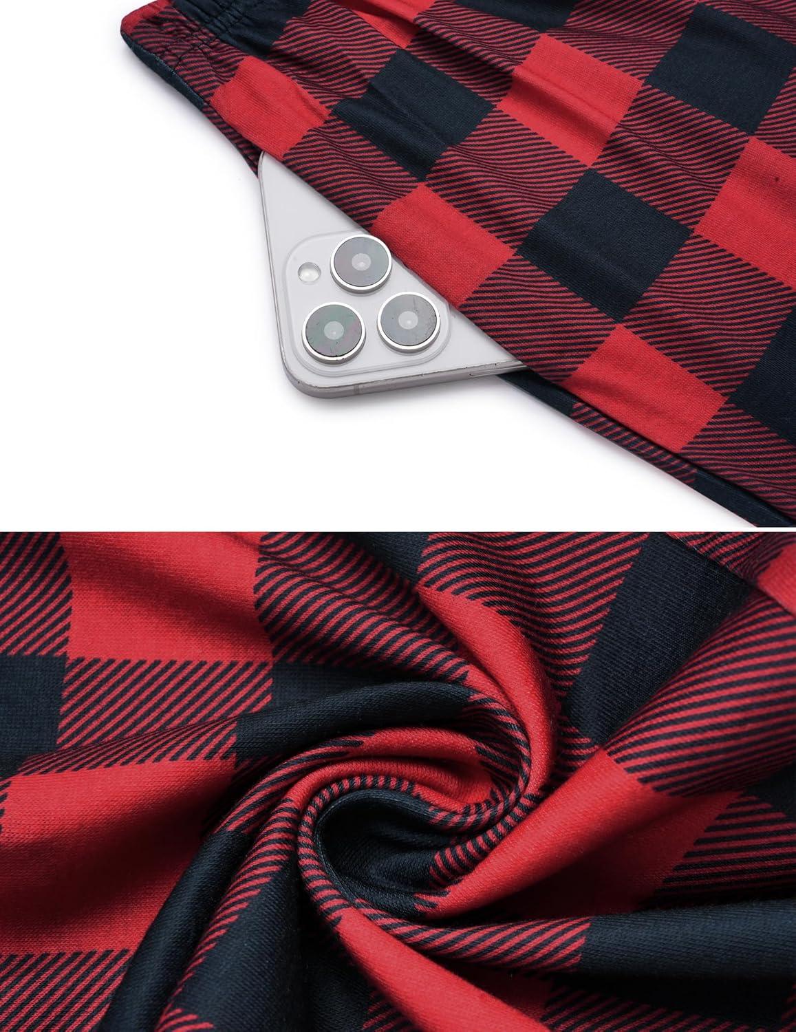 imageArshiner Boys Pajama Pants Long Plaid PJ Bottoms Boys Sleepwear Lounge Pants with Pockets 614 YearsRed Plaid