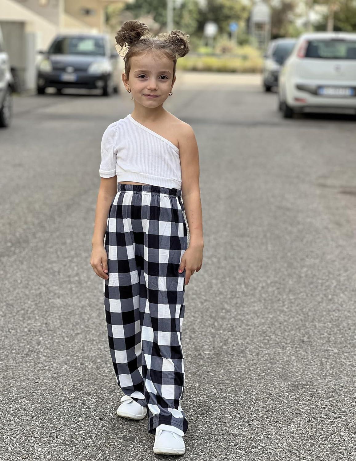 imageArshiner Boys Pajama Pants Long Sleep Plaid Pants Soft Lounge Pj Bottoms with PocketsBlack White Plaid