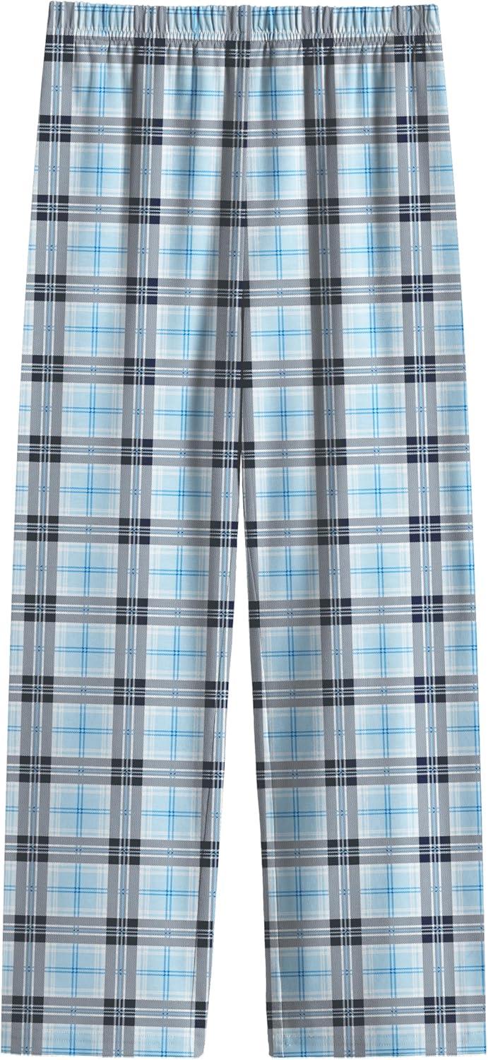 imageArshiner Boys Pajama Pants Long Sleep Plaid Pants Soft Lounge Pj Bottoms with PocketsLight Blue Plaid